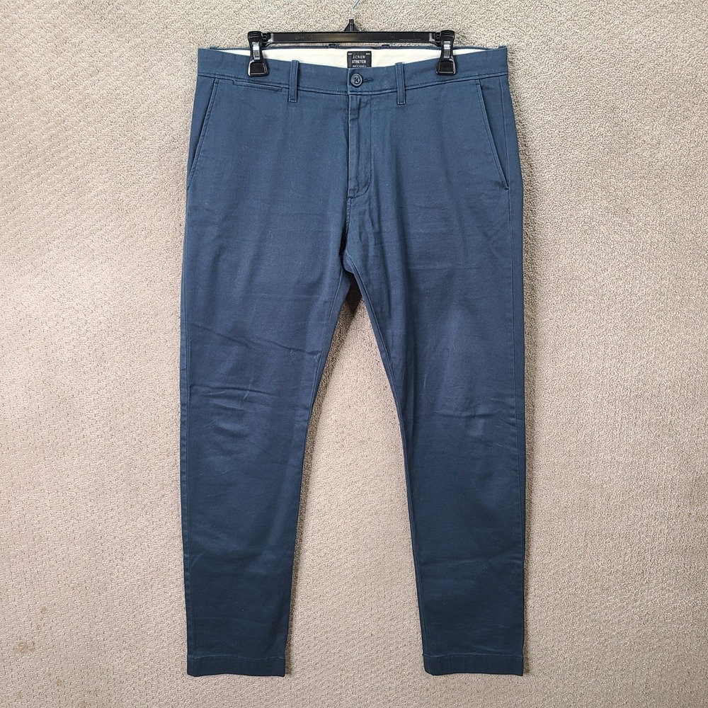 J Crew Pants Mens 33x32 Blue 484 Slim Fit Chino Cotton Stretch Casual Workwear